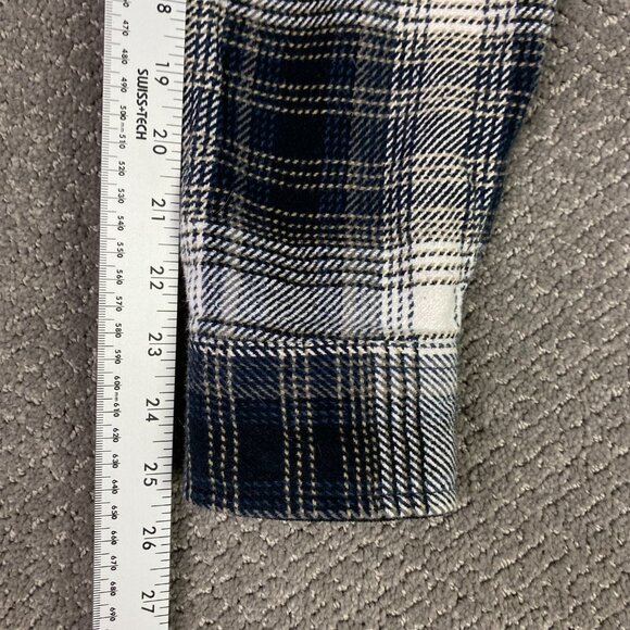 Orvis Flannel Shirt Jacket Shacket Men's Large Gray Black Shadow Plaid Check - Picture 13 of 13